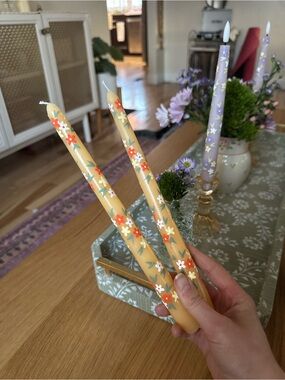 Hand painted taper candles